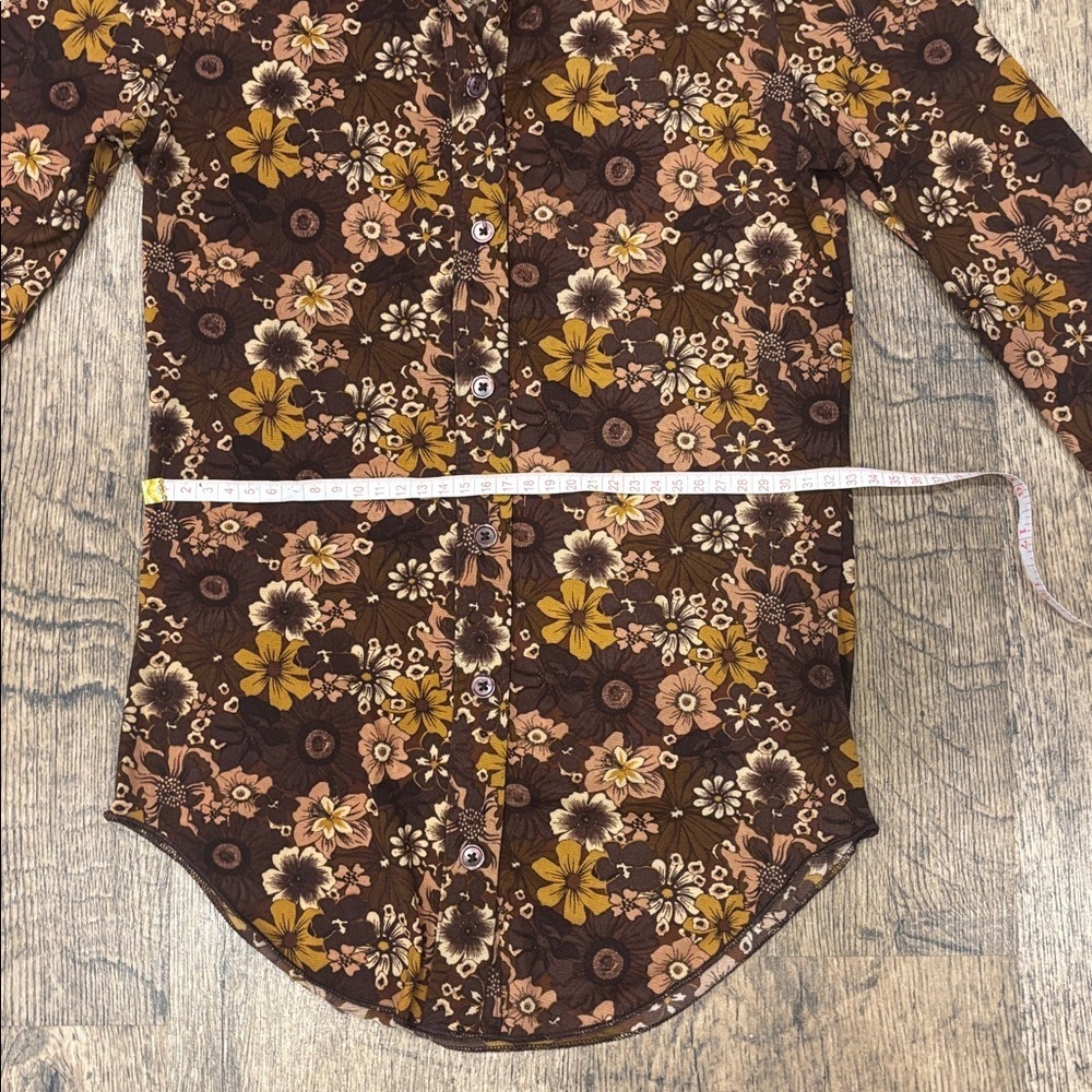Wilfred Brown and Yellow Floral Button Down Shirt Size 2XS Arititzia - Picture 8 of 10